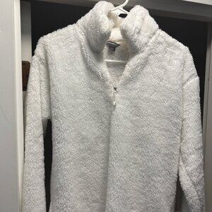 Eddie Bauer Teddy Pullover Sweater - Fuzzy Fleece 3/4 Zip